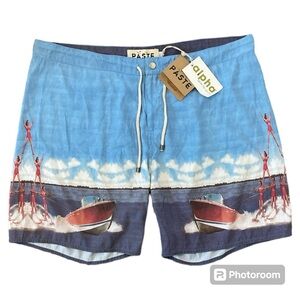 Paste Mens Swim Shorts Vintage Style Print Size XL New With Tags